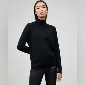 Lafayette 148 New York Classic Black Turtleneck cashmere Sweater